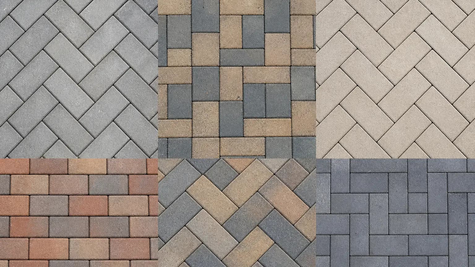 Detail of paver laying patterns with crisp joints.